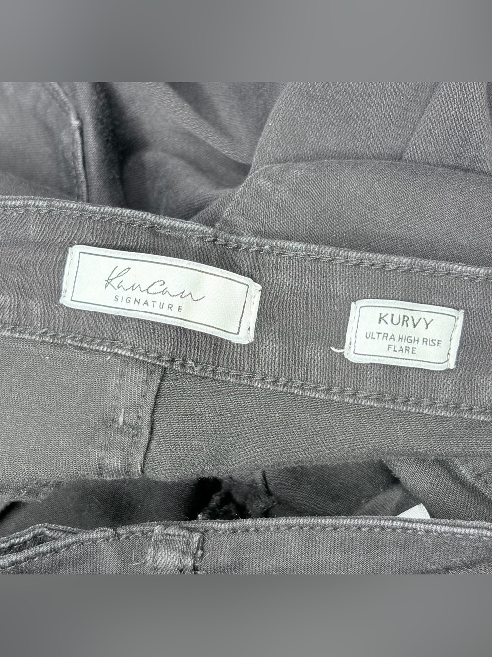 Kancan Black Distressed Kurvy Flare Jeans - Picture 5 of 7
